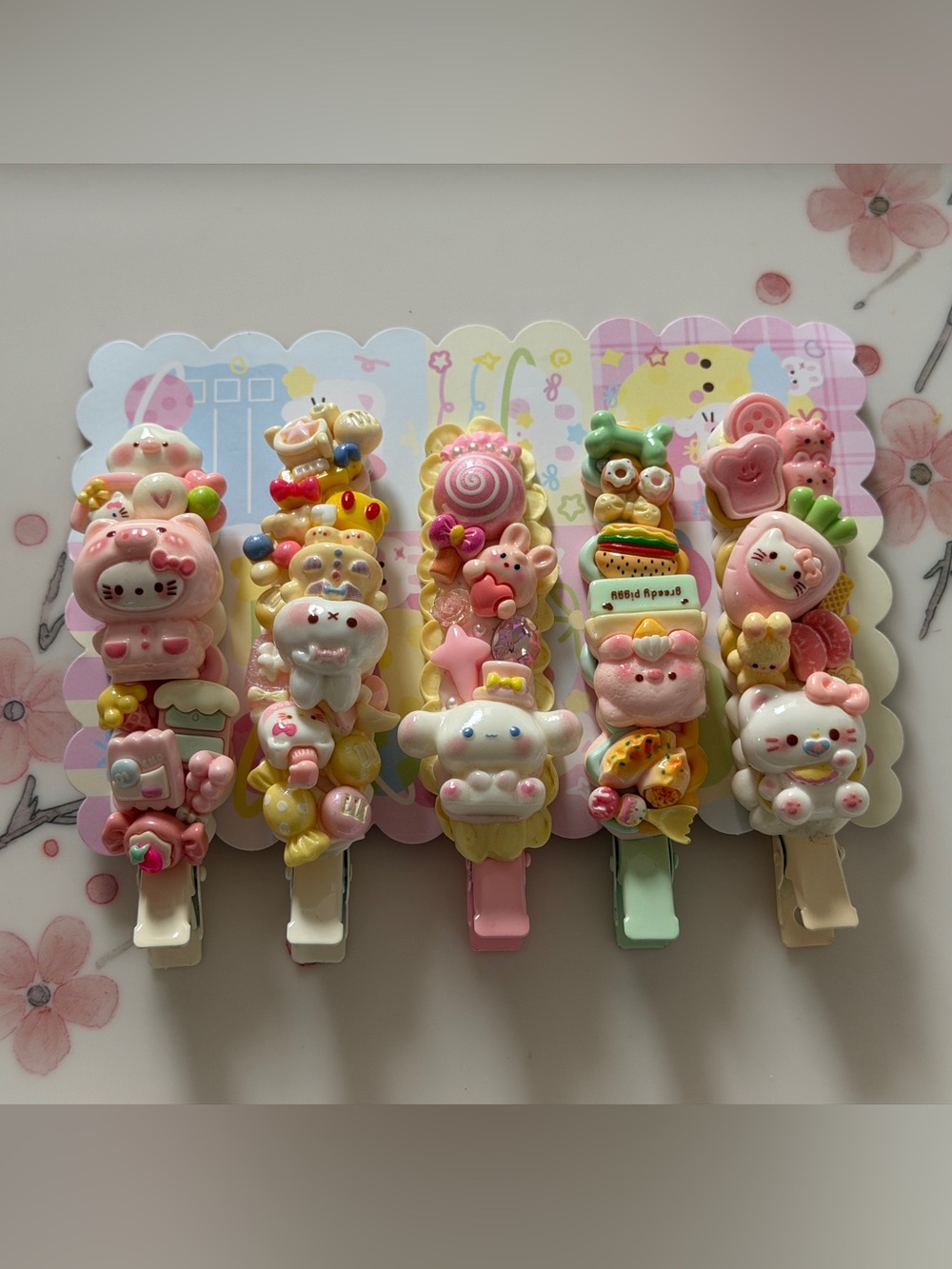 Cute Pastel Character Hair Clips for Kids - Pink, Yellow, Green